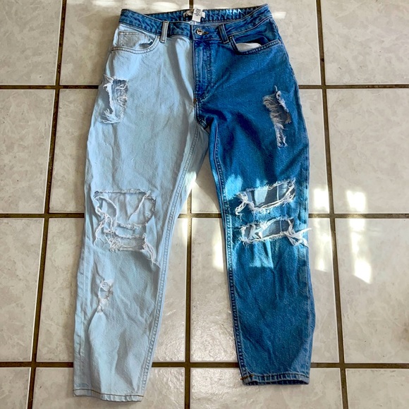 Forever 21 Jeans Forever 2 Half Light Half Denim Jeans Poshmark
